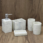 High-End Resin Bathroom Set with Empty Bottles