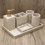 High-End Resin Bathroom Set with Empty Bottles