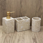 High-End Resin Bathroom Set with Empty Bottles