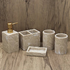 High-End Resin Bathroom Set with Empty Bottles
