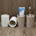 High-End Resin Bathroom Set with Empty Bottles
