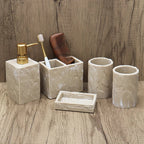 High-End Resin Bathroom Set with Empty Bottles