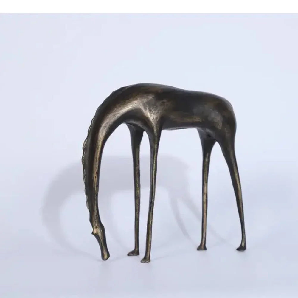 Abstract Horse Statue Cast Iron Rustic Decor