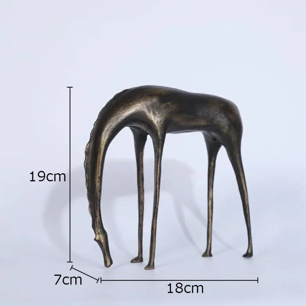 Abstract Horse Statue Cast Iron Rustic Decor