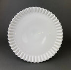 Milk Glass Hobnail Footed Bowl, Ruffled Edge Serving Dish