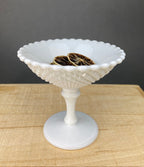 Milk Glass Serving Dish with Plate