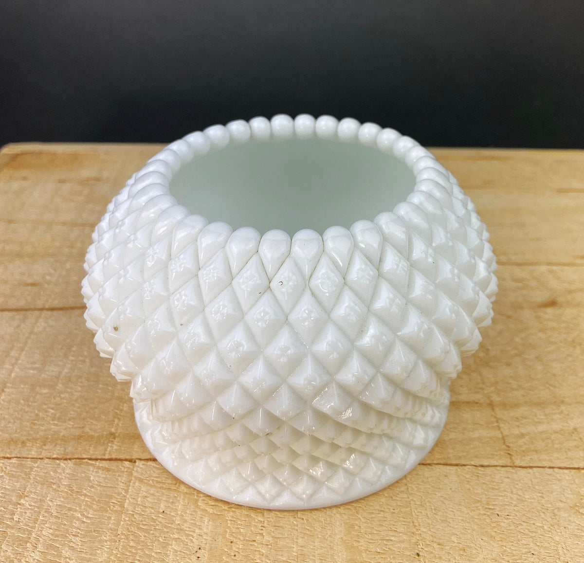 Milk Glass Serving Dish with Plate
