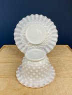 Milk Glass Serving Dish with Plate