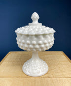 Milk Glass Serving Dish with Plate