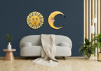 Moon Wall Art Ready to Hang 20" Celestial Crescent Yellow Moon Wall Decor