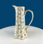 Vintage Fine Bone China Pitcher: Bohemian Chic Floral Vase