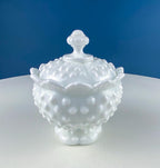 Vintage Fenton Milk Glass Sugar Bowl & Creamer on Matching Tray