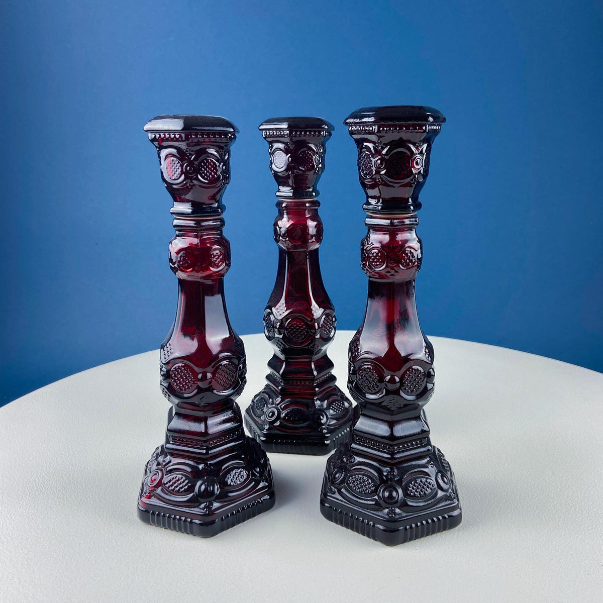 Vintage Ruby Red Avon Cape Cod salt and Pepper Shakers