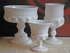 Milk Glass Serving Dish with Plate