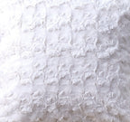 DaDa Bedding White Roses Faux Fur Pillow Cover