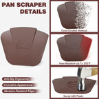 Pan Scraper for Cast Iron Cookware 6 Pcs Brown
