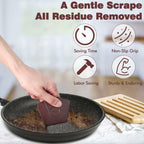 Pan Scraper for Cast Iron Cookware 6 Pcs Brown