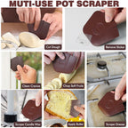 Pan Scraper for Cast Iron Cookware 6 Pcs Brown