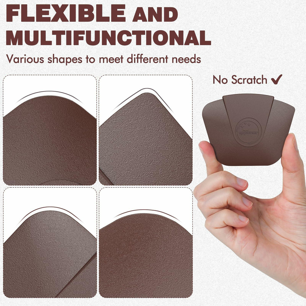 Pan Scraper for Cast Iron Cookware 6 Pcs Brown