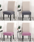Solid  Dining Chair Cover Elastic Half-wrapped Seat Case