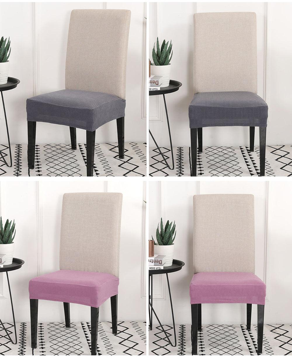 Solid  Dining Chair Cover Elastic Half-wrapped Seat Case