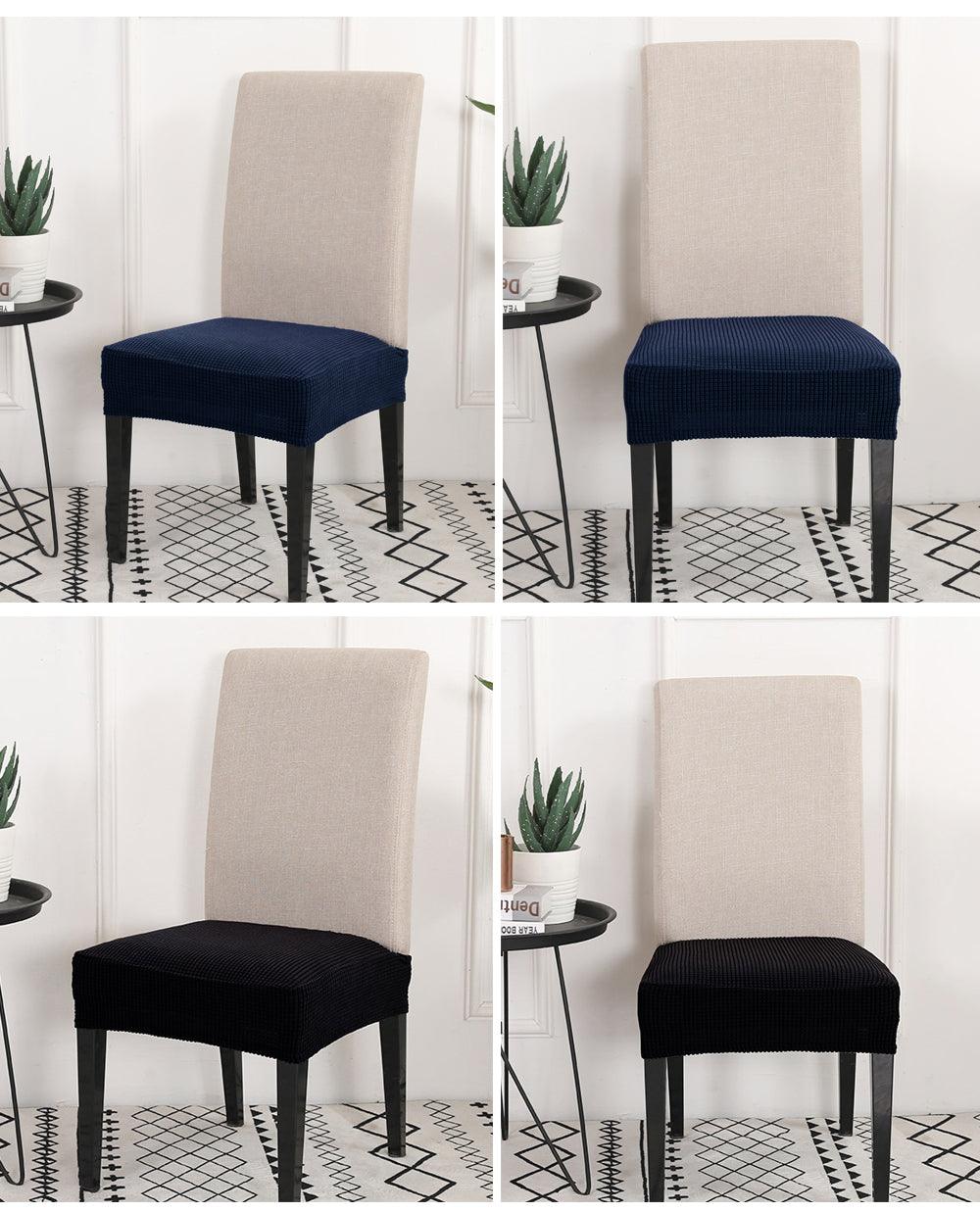 Solid  Dining Chair Cover Elastic Half-wrapped Seat Case