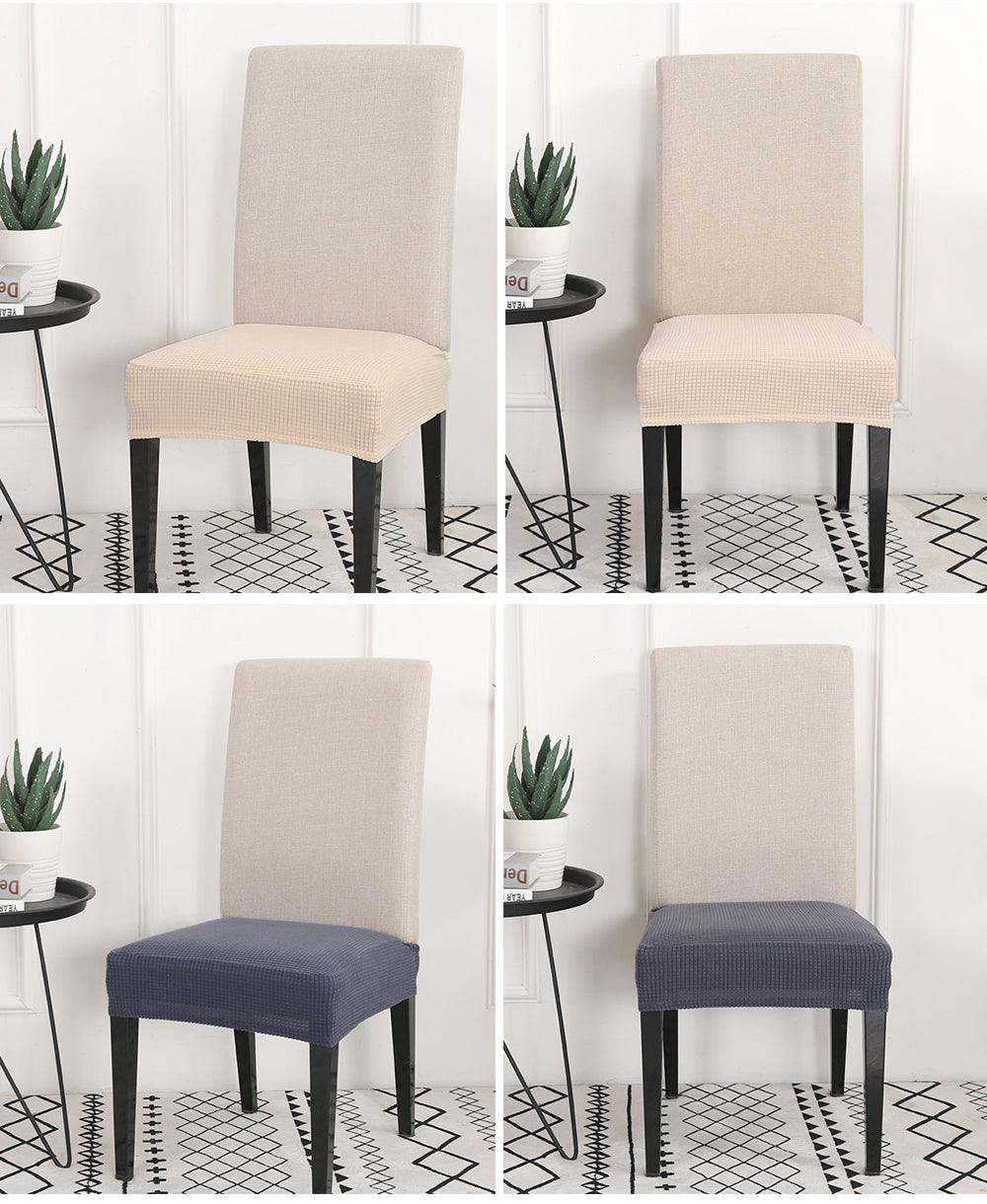 Solid  Dining Chair Cover Elastic Half-wrapped Seat Case