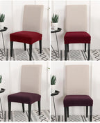 Solid  Dining Chair Cover Elastic Half-wrapped Seat Case