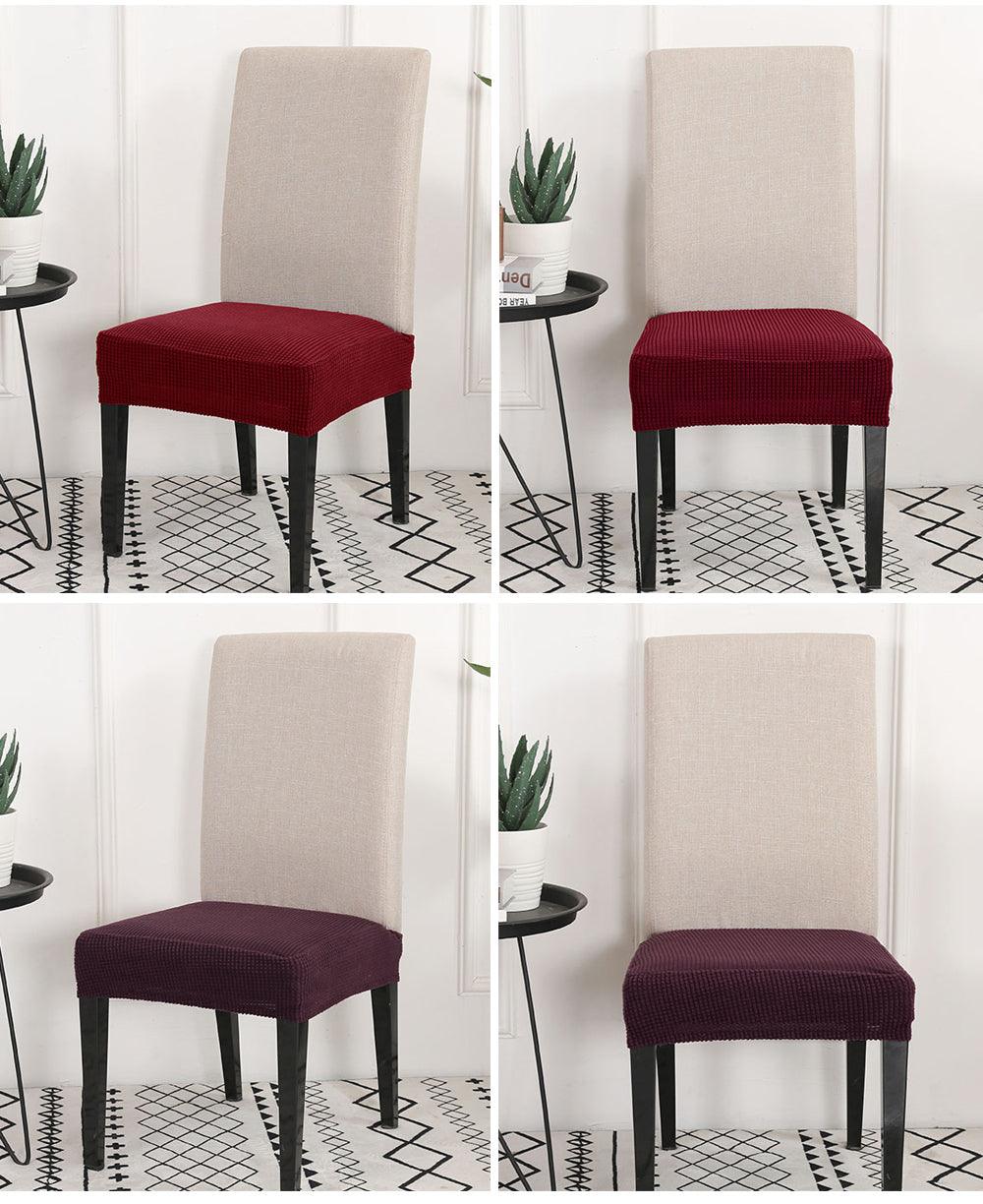 Solid  Dining Chair Cover Elastic Half-wrapped Seat Case