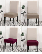 Solid  Dining Chair Cover Elastic Half-wrapped Seat Case