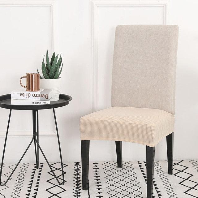 Solid  Dining Chair Cover Elastic Half-wrapped Seat Case