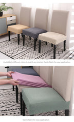 Solid  Dining Chair Cover Elastic Half-wrapped Seat Case