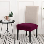 Solid  Dining Chair Cover Elastic Half-wrapped Seat Case