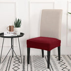 Solid  Dining Chair Cover Elastic Half-wrapped Seat Case