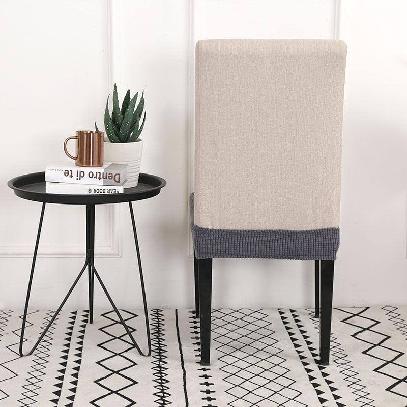Solid  Dining Chair Cover Elastic Half-wrapped Seat Case