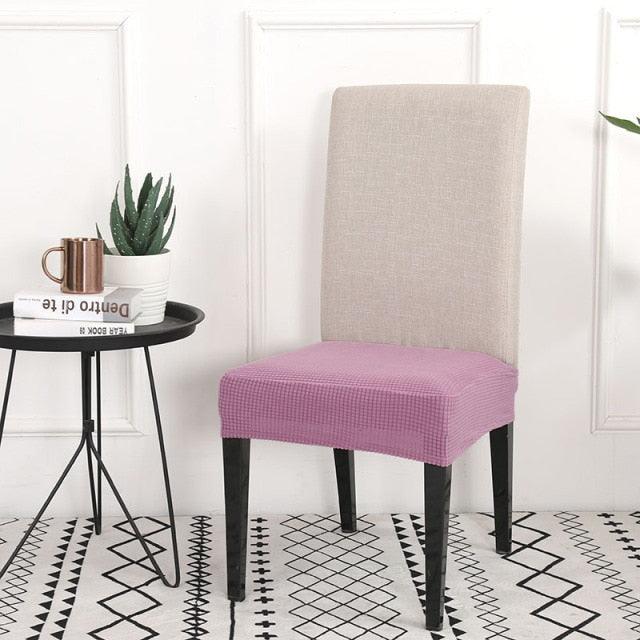 Solid  Dining Chair Cover Elastic Half-wrapped Seat Case