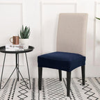 Solid  Dining Chair Cover Elastic Half-wrapped Seat Case