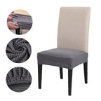 Solid  Dining Chair Cover Elastic Half-wrapped Seat Case