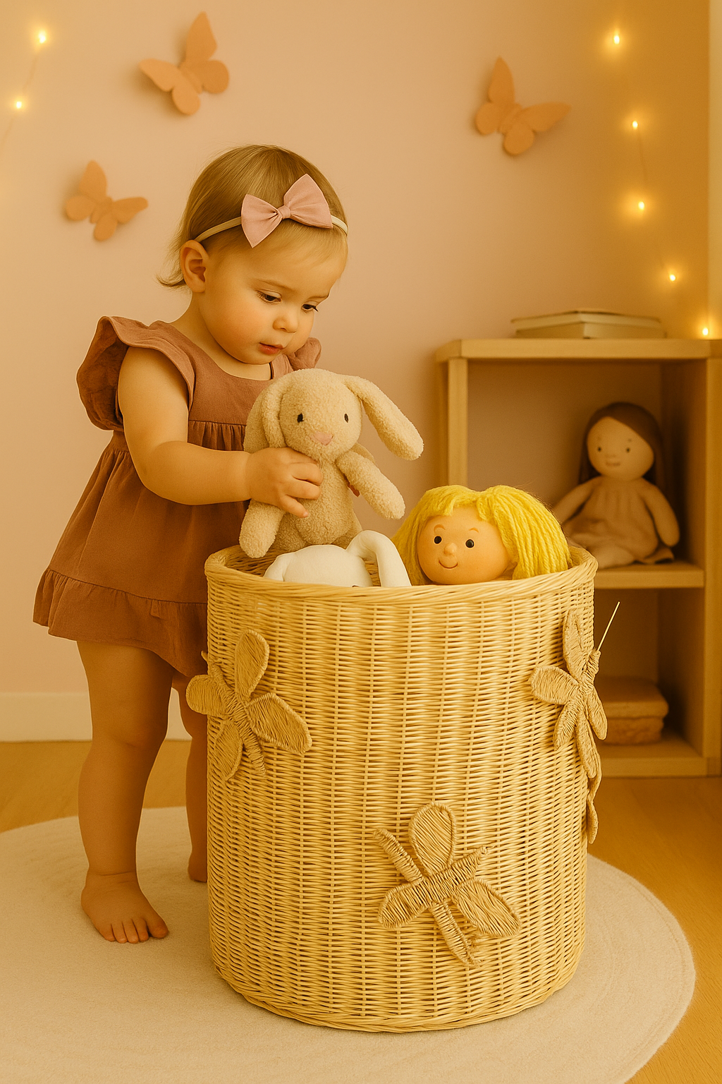 Flutter Wing Hamper Rattan Basket