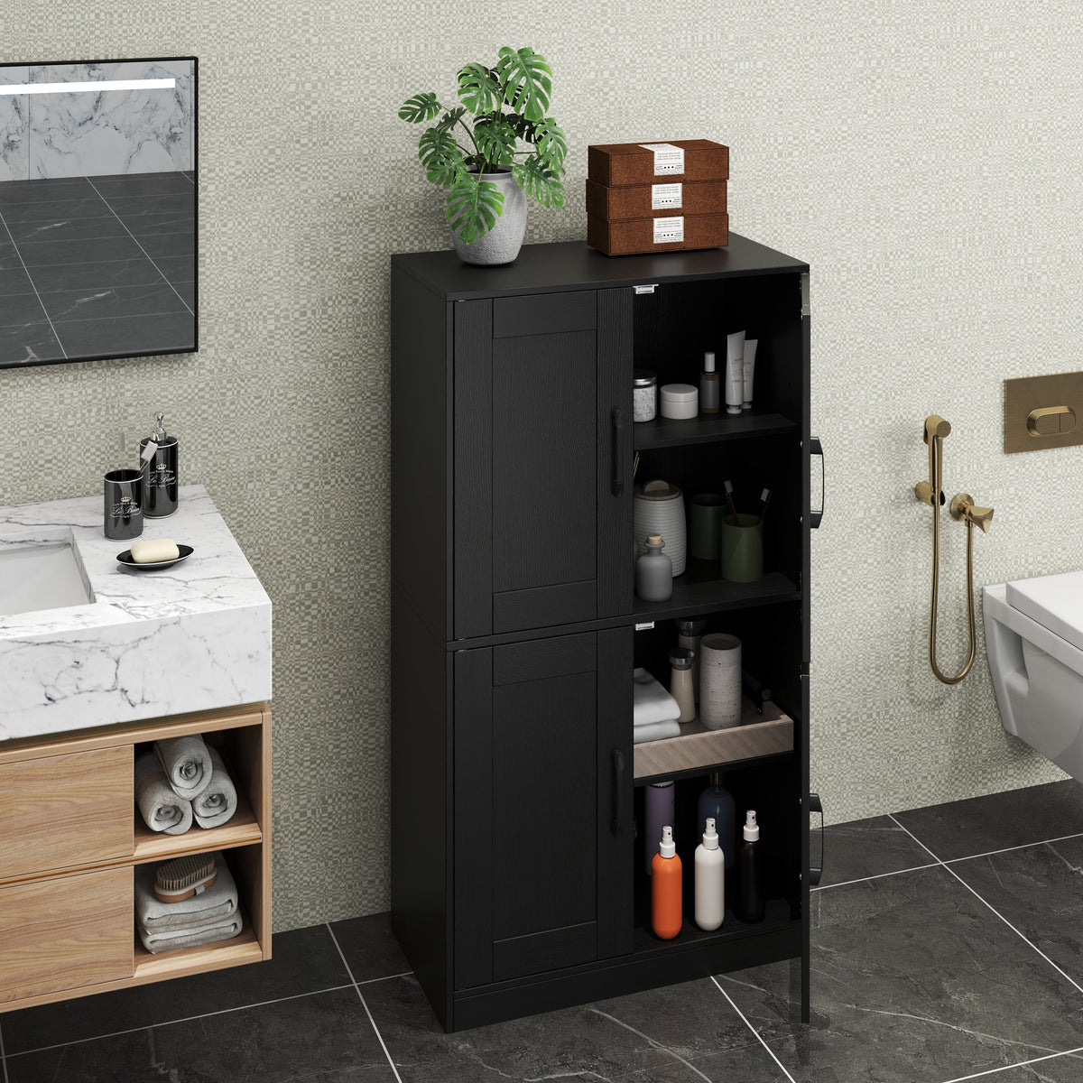 Bathroom Cabinet 43.5 inch Storage Cabinet