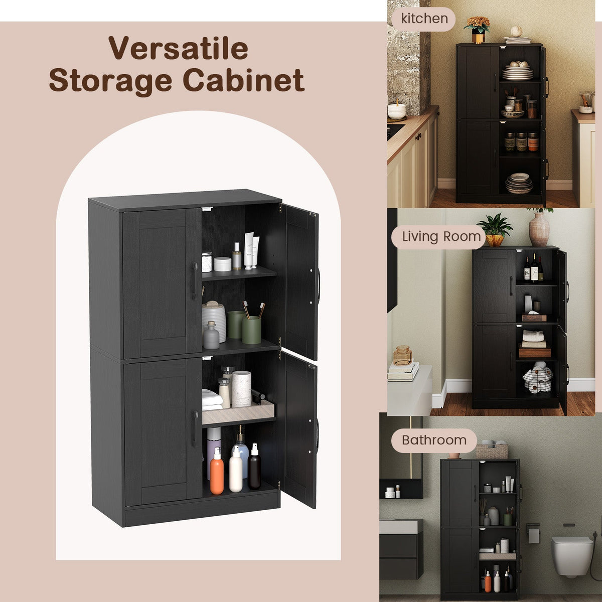 Bathroom Cabinet 43.5 inch Storage Cabinet