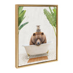 Sylvie Big Bear Bali Bath Framed Canvas