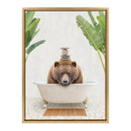Sylvie Big Bear Bali Bath Framed Canvas